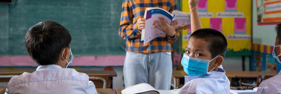 School Kids with Masks On