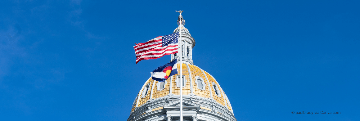 Colorado Capitol and Flag